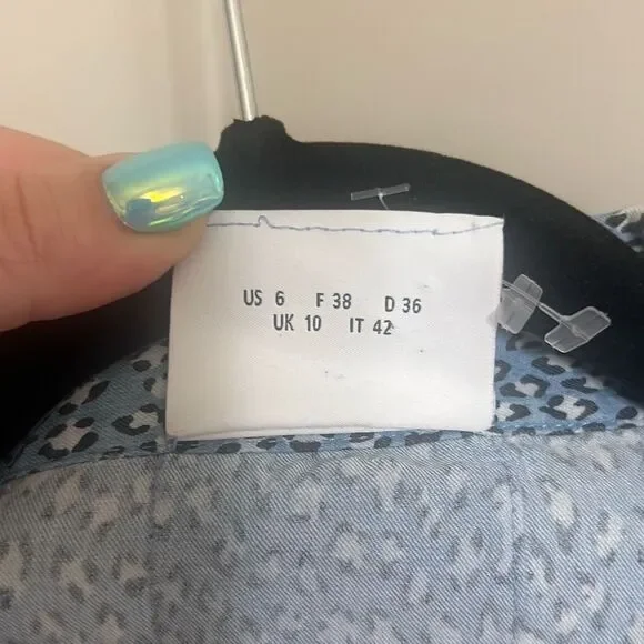 ✨Akris Punto Blue Leopard Midi Sz 6 Dress✨ - Picture 5 of 8